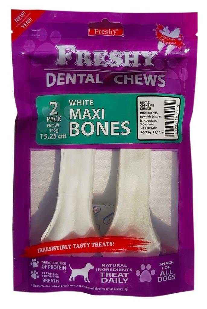 İREM Freshy Beyaz Press Deri Köpek Çiğneme Kemiği. 70-75 gr. 2 adet.