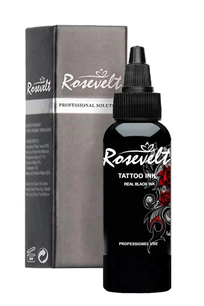 ROSEVELT DÖVME BOYASI 1 OZ 30 ML (SİYAH ÇİZGİSEL)