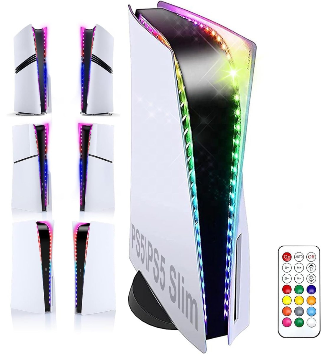 GAMSURFING Playstation 5/PS5 İnce Konsol için LED Işık Şeridi, 358 DIY Modu PS5 Led Işık için 7 RGB