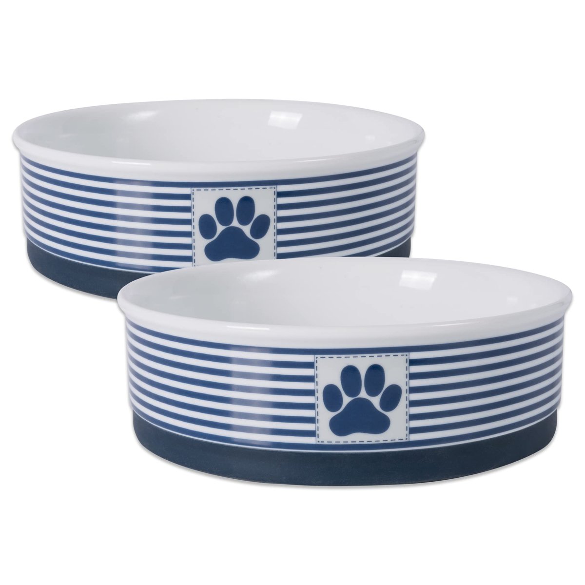 Bone Dry Paw  Patch Seramik Evcil Hayvan Koleksiyonu, Büyük Set, 19 x 6 cm, Deniz Mavisi, 2 Parça