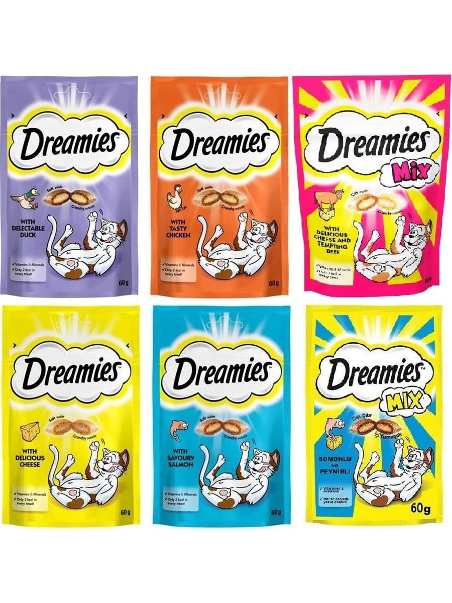 Dreamies Karışık Ödül Maması Paketi 60 gr x 24, Kedi Ödül Mama