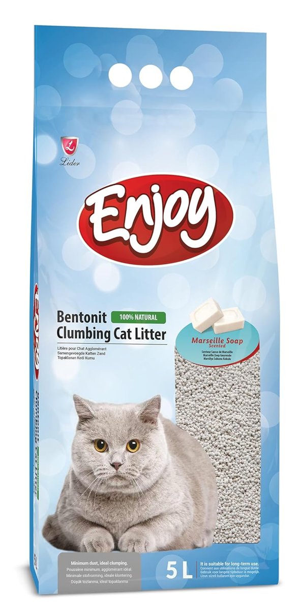 Enjoy Bentonit İnce Taneli Kedi Kumu 10 Lt (Marsilya Sabunlu)