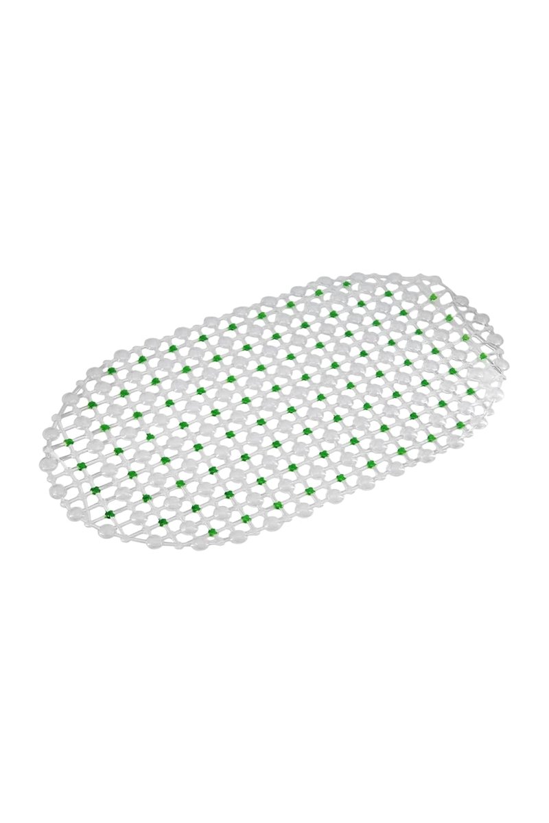 Efe Mark Eko Serisi Banyo - Küvet İçi Kaydırmaz Vantuzlu Oluklu Oval Paspas 63 x 34 cm, Yeşil