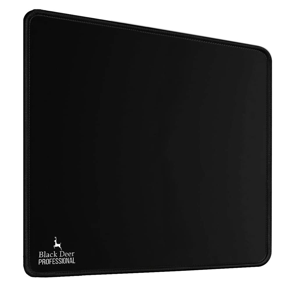 Black Deer Oyuncu Mouse Pad, Fare Altlığı, Kenar Dikişli, Kaymaz Taban, Ofis Tipi, Pürüzsüz Yüzey, Çalışma Masası Altlığı (35x28 M)