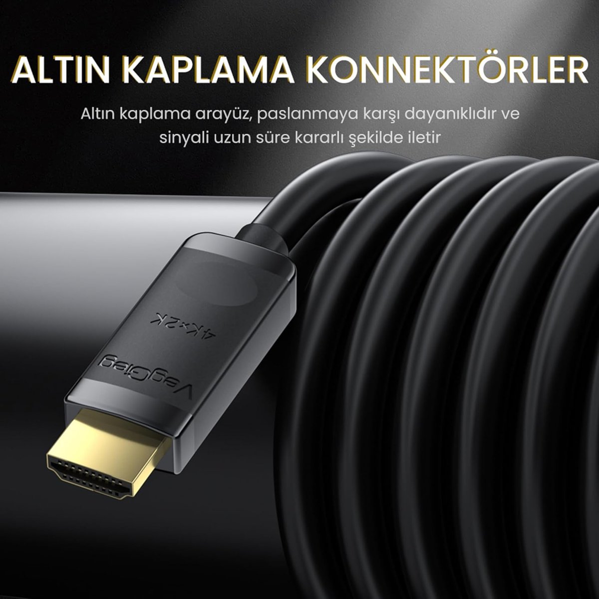 VegGieg 4K 30Hz Mini DisplayPort to HDMI Dönüştürücü Kablo 1.5 Metre