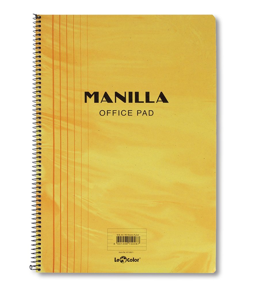 Lé Color 41100/1 Manila Notebook Yumuşak kapak, 1.hamur kağıt Spiralli, Sarı