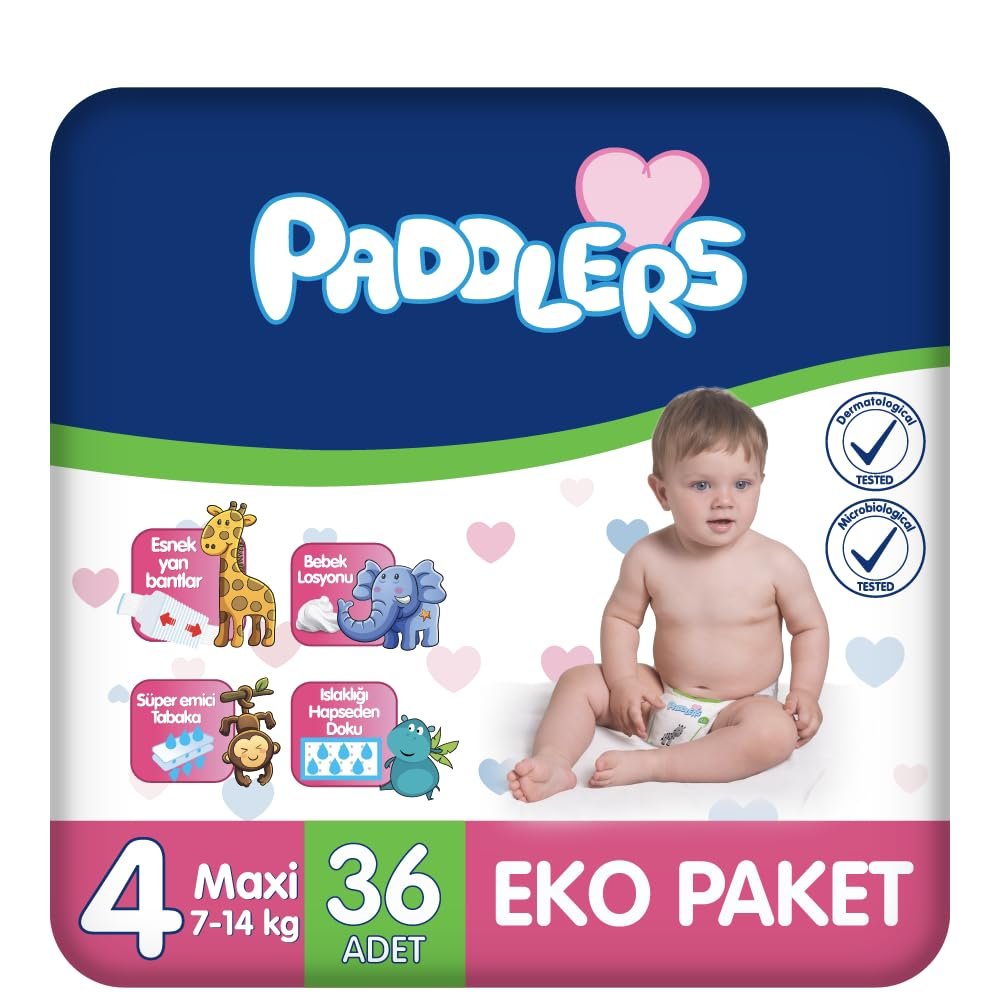Paddlers Bebek Bezi 4 Numara Maxi (7-14 Kg) 36 Adet – Eko Paket