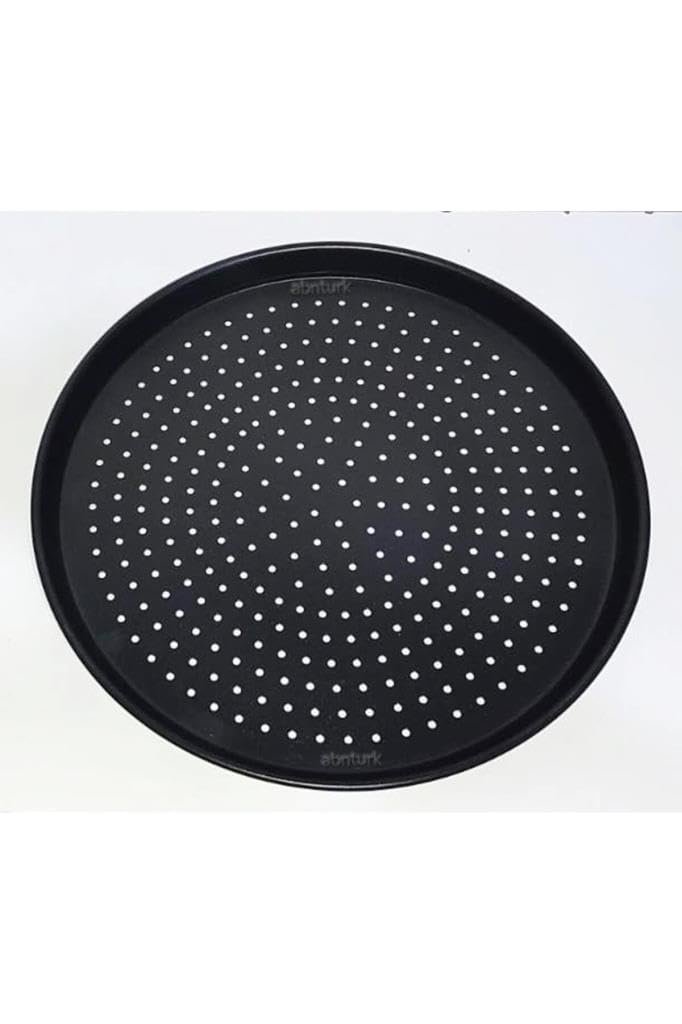40cm Delikli Alüminyum Granit Pizza Tavası Yapıştırmaz Sığ Kenar Eniyi Pizza Pişirme Fırın Tepsisi
