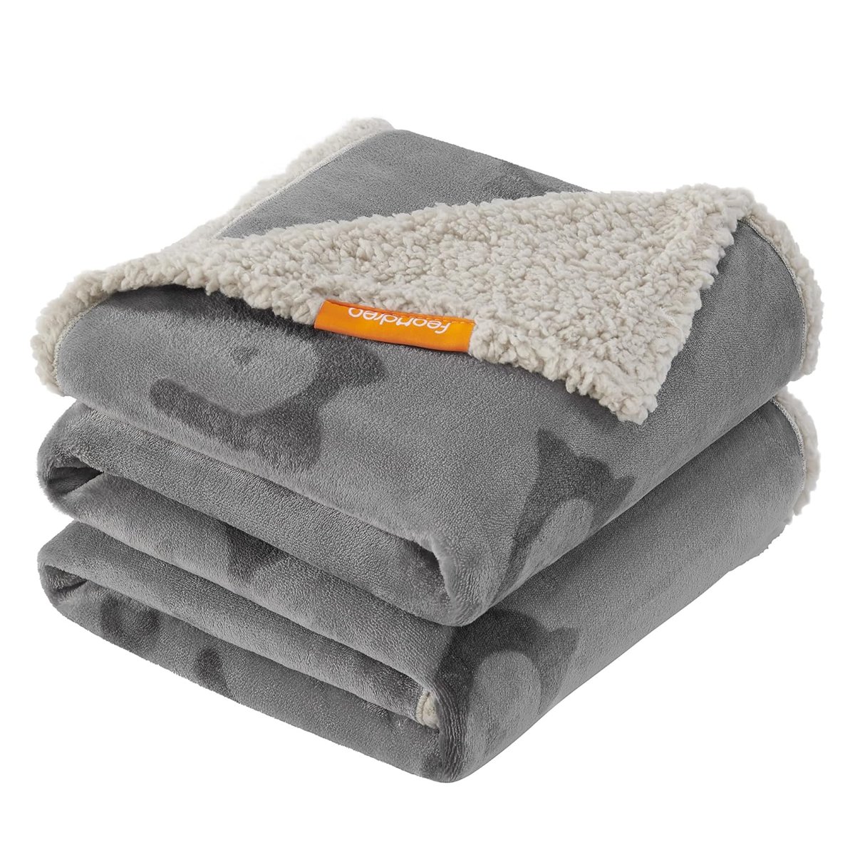 Feandrea Su geçirmez köpek örtüsü, Sherpa polar evcil hayvan örtüsü, orta ve büyük köpekler için, kediler, 152 x 127 cm, XL, makinede yıkanabilir, çift taraflı koltuk kılıfı, gri PPB060G01