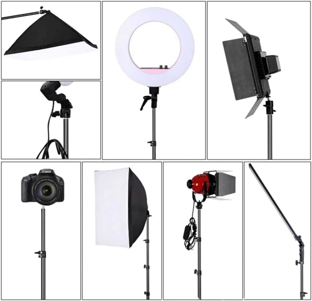 Coverzone Tripod Kamera Işık Ayağı Fotoğraf Makinesi Monopod 50 cm-200 cm Açılabilir Katlanabilir Tripod Yayıncı Vlog Youtuber Işık Tripod Ayağı