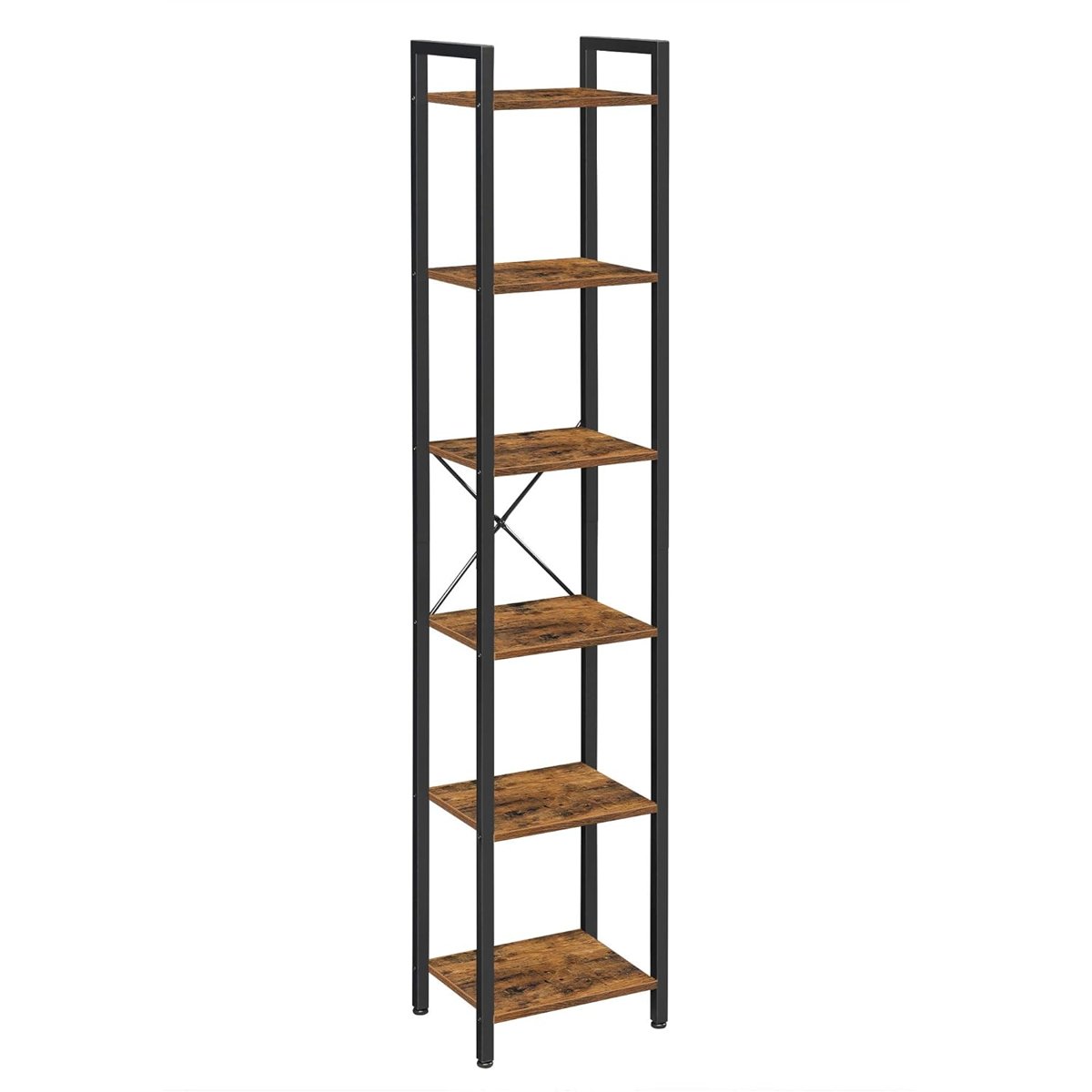 VASAGLE Raf, Kitaplık, dikili Raf, DVD Rafı, 6 seviyeli, ofis Rafı, açık Raflar, ofis, Oturma Odası,