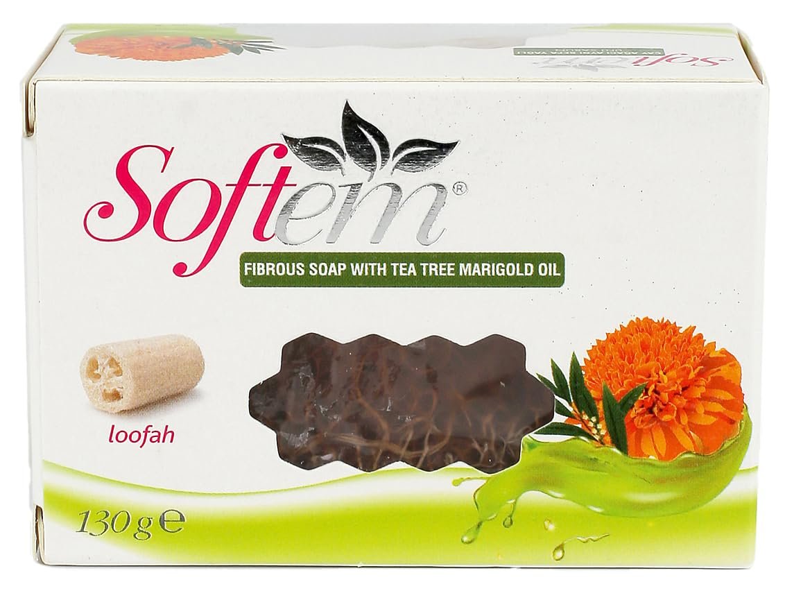Softem Çay Ağacı Ve Aynısefa Yağlı Lifli Sabun 130G | Doğal Kabak Lifi İçerikli | Cilt Temizliğinde Etkili | Antibakteriyel Ve Yatıştırıcı Etki
