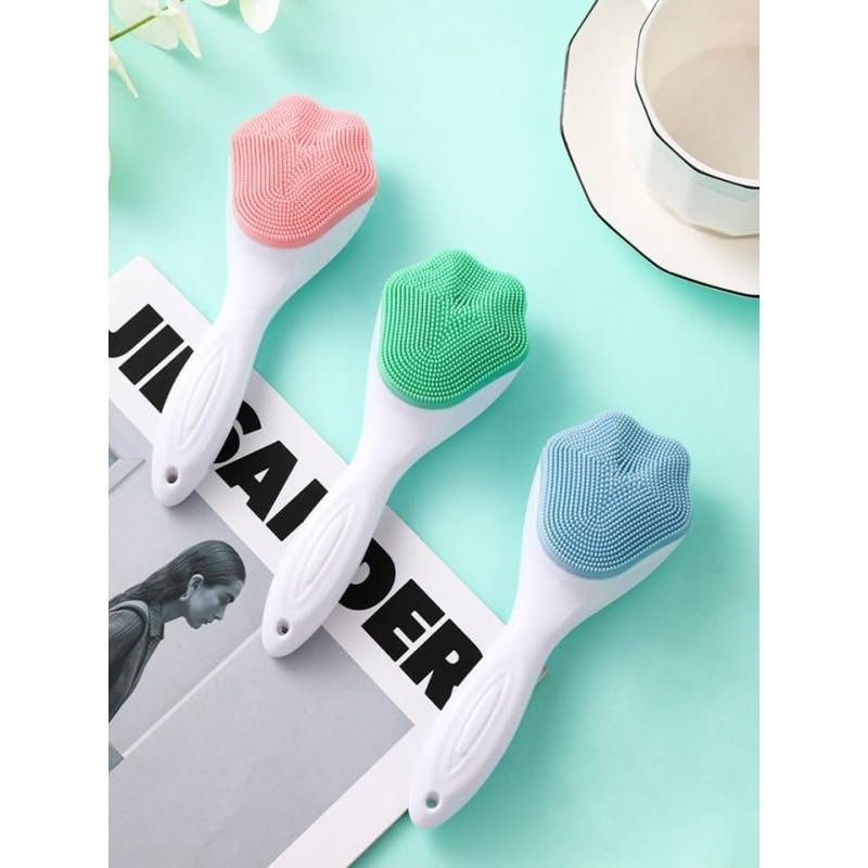 Cilt Temizleme Peeling Fırçası, Ergonomik Saplı Masaj Etkili, Sevimli Tasarım Cilt Bakım Yüz Makyaj Temizleme Peeling Fırçası