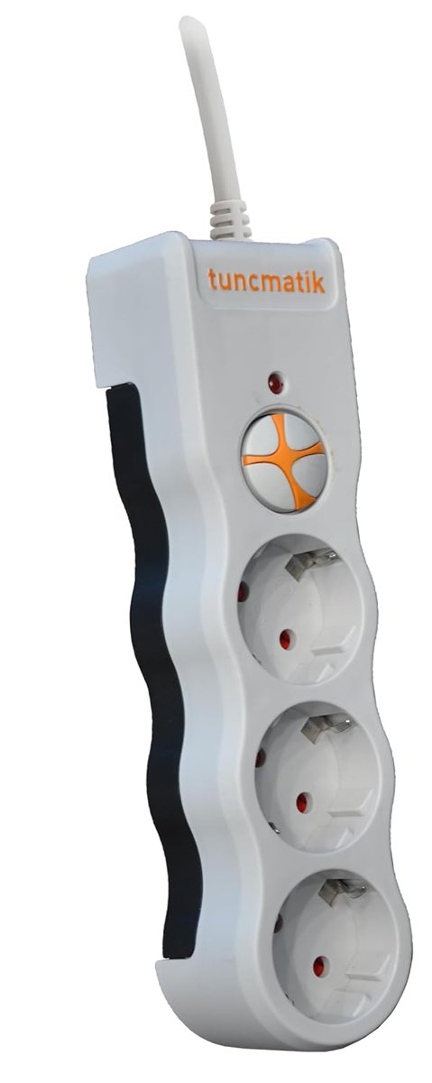 TUNCMATIK TSK19009 POWERSURGE 3-SURGE PROTECTION PLUG-1050 JOULE-WITH CABLE BEYAZ