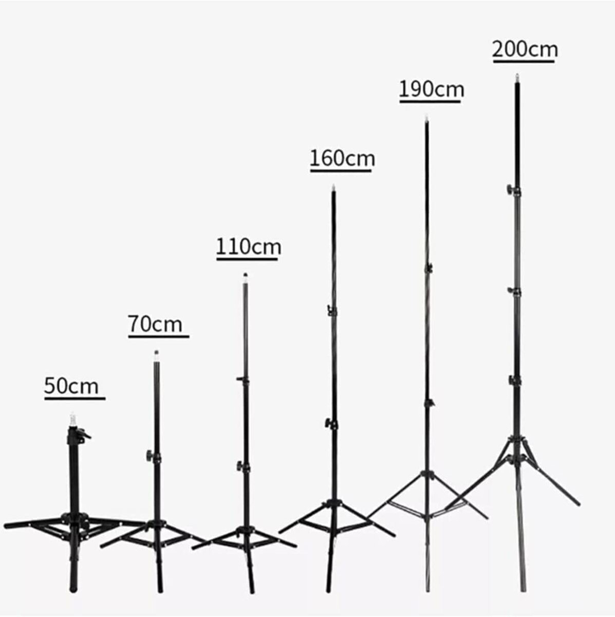 Coverzone Tripod Kamera Işık Ayağı Fotoğraf Makinesi Monopod 50 cm-200 cm Açılabilir Katlanabilir Tripod Yayıncı Vlog Youtuber Işık Tripod Ayağı