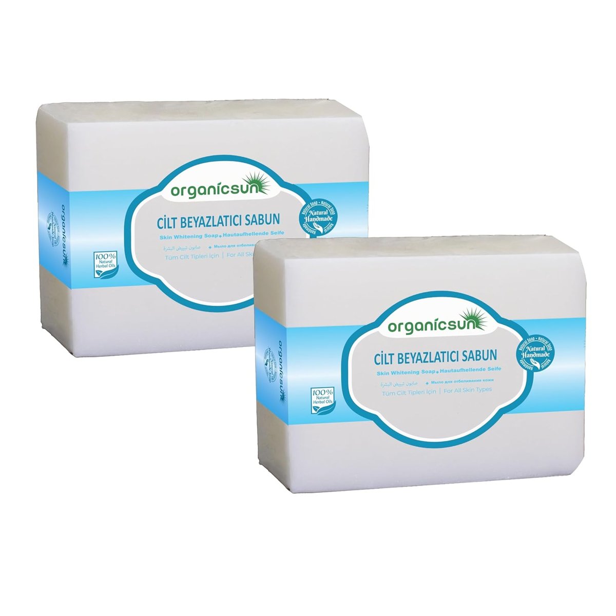 Organicsun Doğal Cilt Beyazlatıcı Sabun 140 Gr x 2 Adet Tüm Cilt Tipleri İçin B ve E Vitaminli