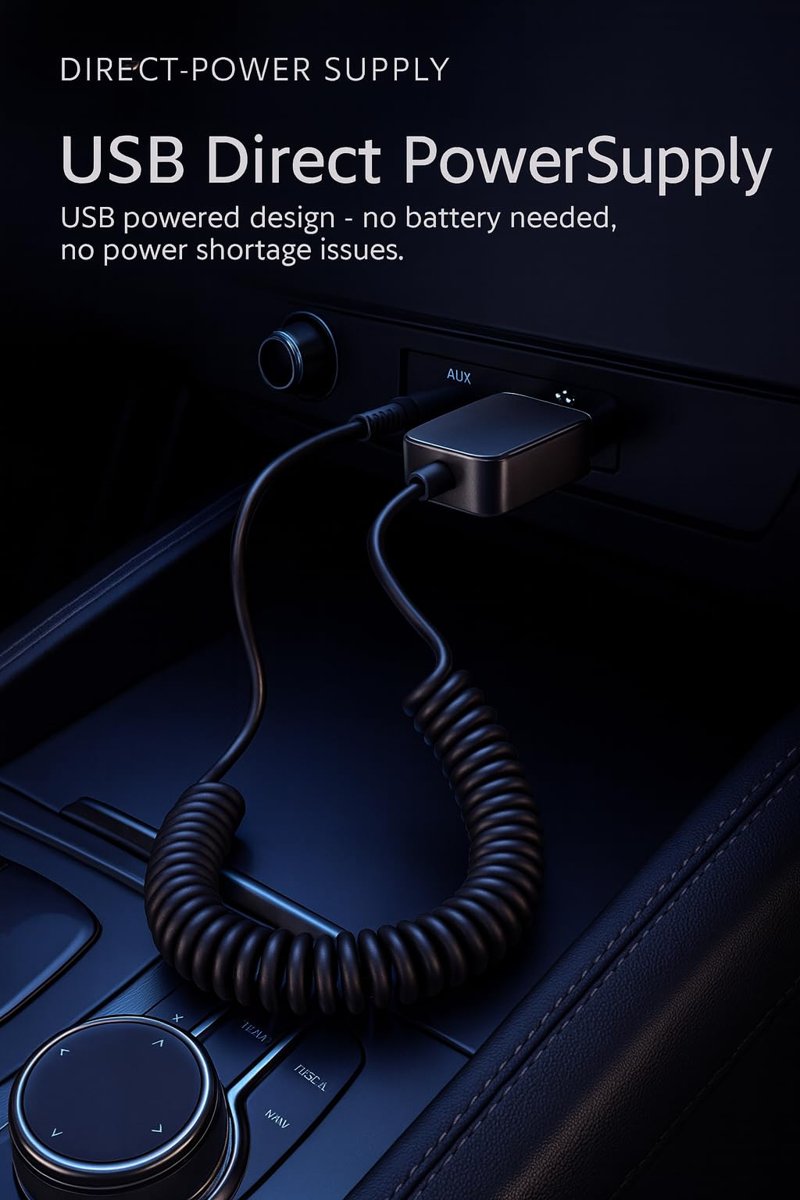 Busstier AUX Bluetooth 5.0 Alıcı Adaptör Mikrofonlu USB Beslemeli Araç ve Ev Tipi Ses Sistemlerine Uyumlu Spiral Kablo Aux to Bluetooth Çevirici