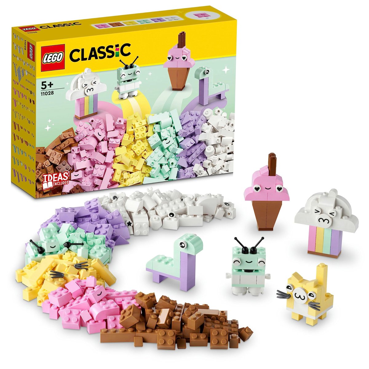 LEGO Classic Yaratıcı Pastel Eğlence 11028-5 Yaş ve Üzeri Çocuklar İçin Renkli, Eğlenirken Öğreten Yaratıcı Oyuncak Yapım Seti (333 Parça)