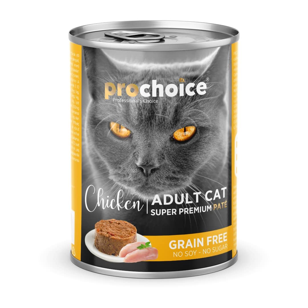 Prochoice Yetişkin Kediler İçin, Tahılsız, Tavuk Etli Ezme, 400 g x 12 adet