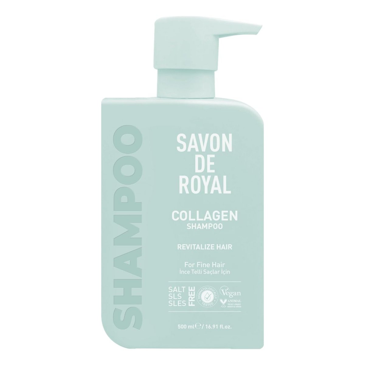 Savon de Royal Miracle Şampuan 500 ml | Ince Telli Saçlar | Canlandırıcı Etkili | Kolajen | Tuz Içer