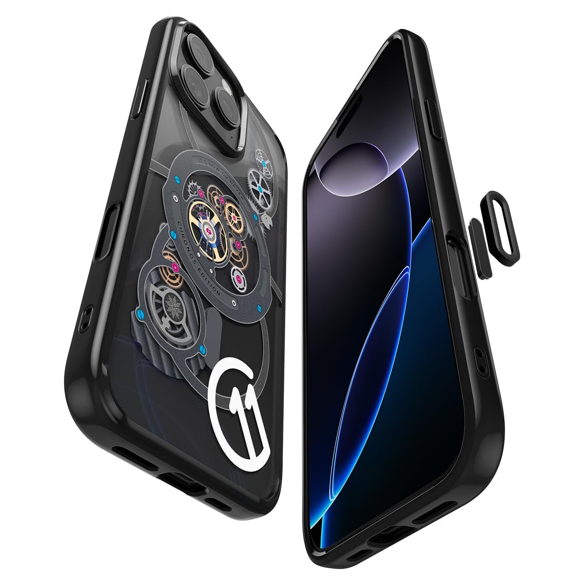 Spigen iPhone 16 Pro ile Uyumlu MagSafe Kılıf Ultra Hybrid c11 T Chronos Mag Fit Kamera Kontrol Sararmaya Dayanıklı Tasarım Siyah Şeffaf Kapak - ACS09193 (Spigen TR Garantili)