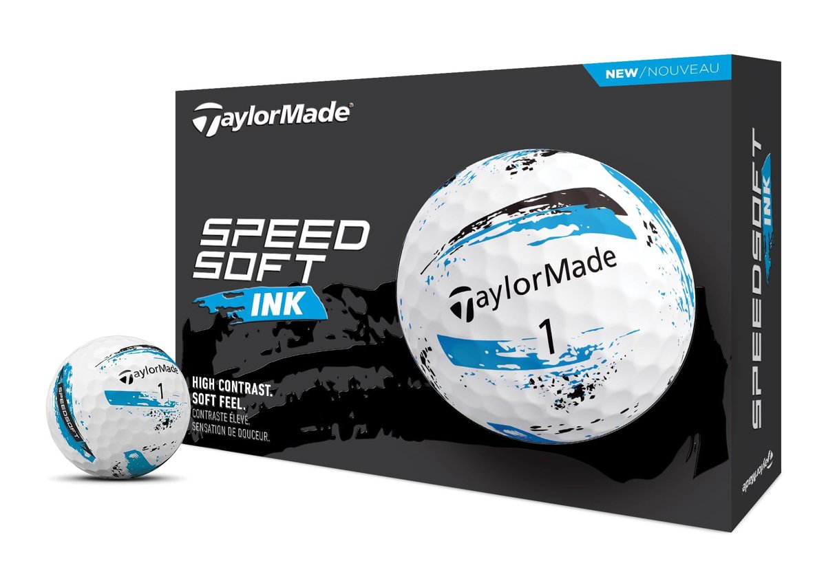 TaylorMade Golf SpeedSoft Mürekkep Golf Topları Mavi Bir Düzine