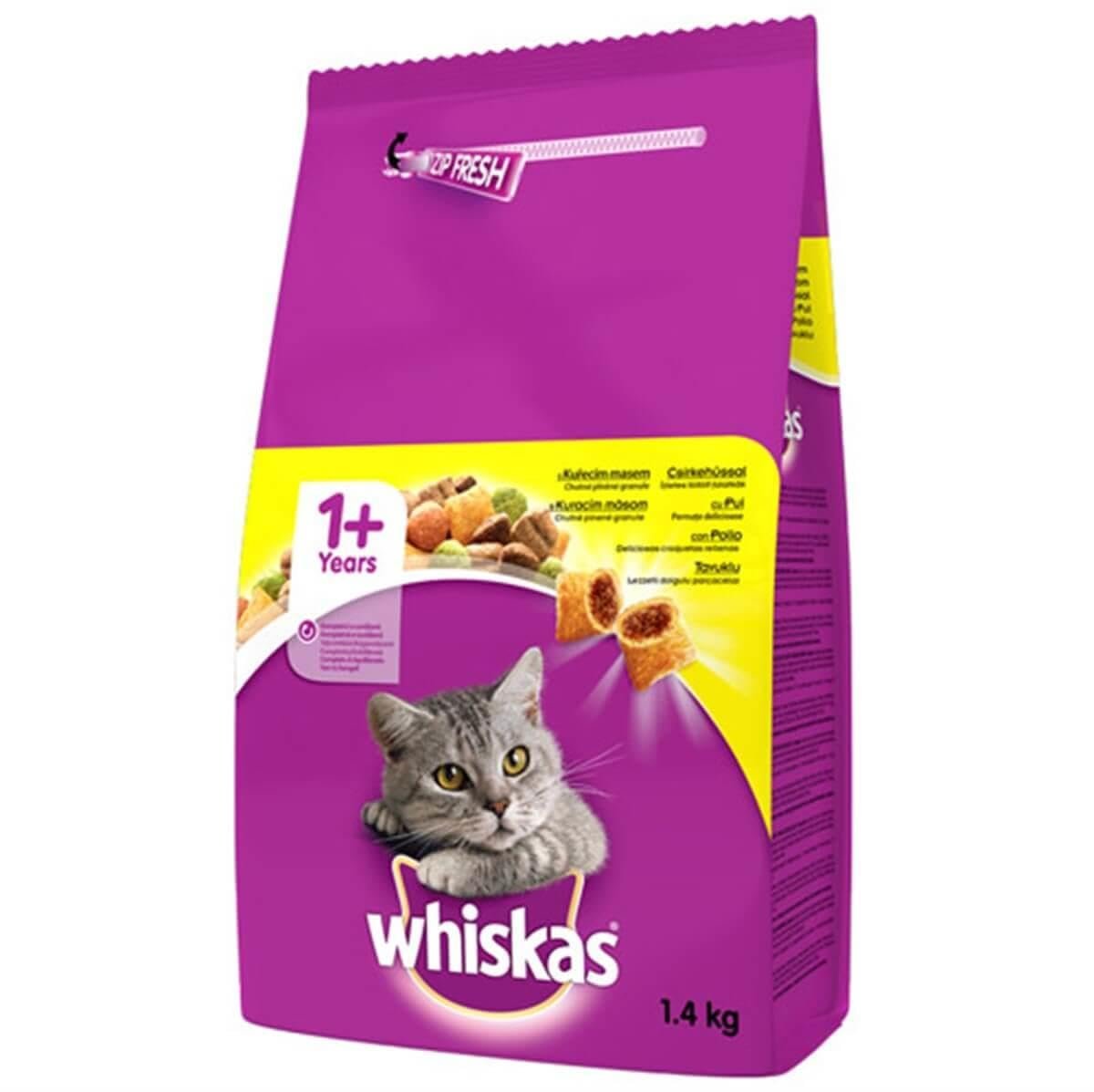 Whiskas Tavuklu ve Sebzeli Yetişkin Kuru Kedi Maması 1,4 Kg