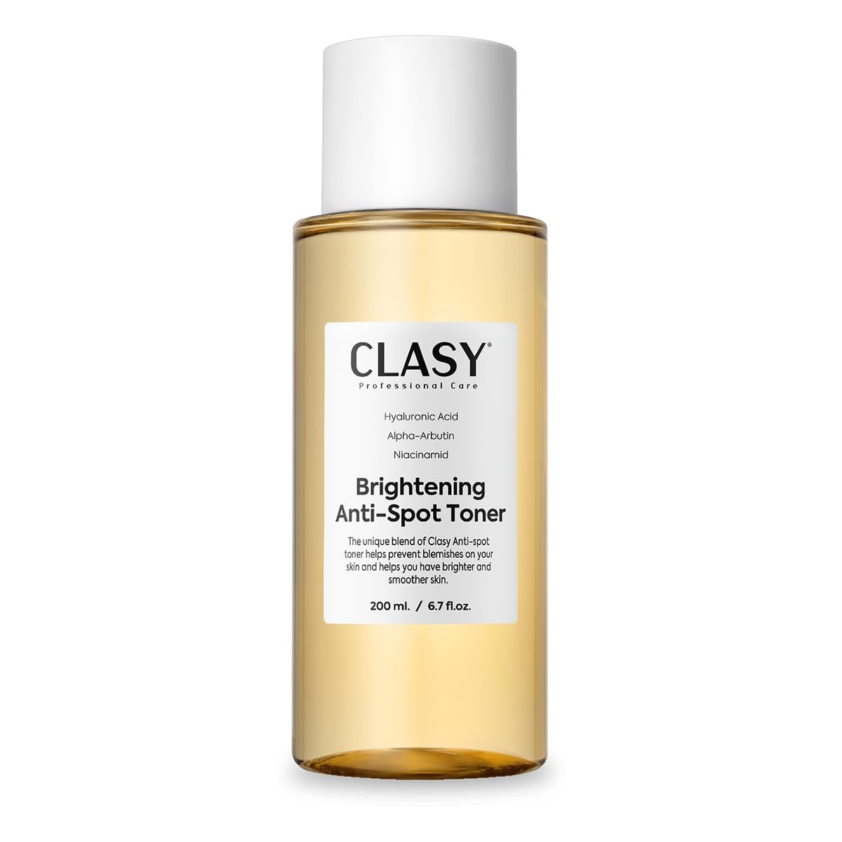 CLASYCARE Aydınlatıcı Yüz Toniği – Hyaluronik Asitli Nemlendirici Leke Karşıtı – Sivilce İzleri İçin Tonik – Hassas ve Yağlı Ciltler İçin Nazik Bakım – Gözenek Sıkılaştırıcı Cilt Ürünü, 200 ml