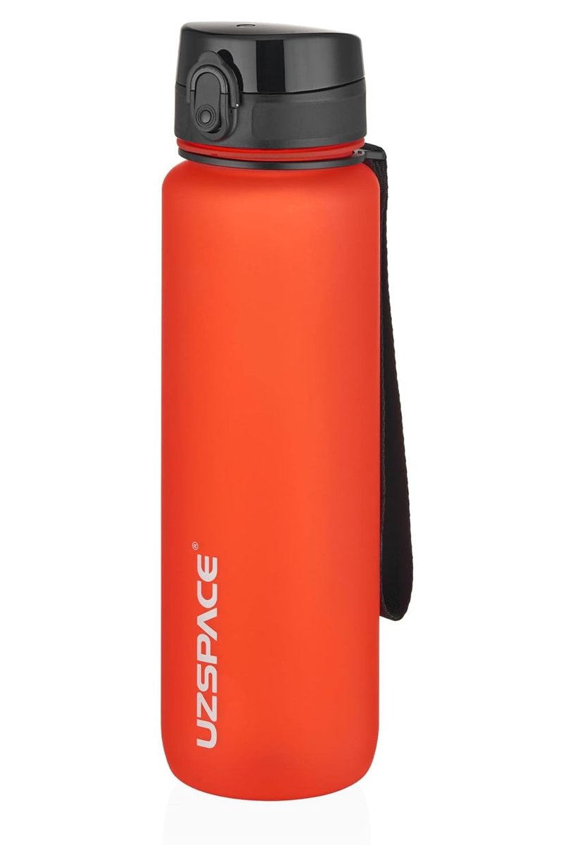 Uzspace Büyük Boy 28 cm 1000 ml 1 litre Tritan Su Matarası 14 Renk FiftyFifty Softtouch FantasyRed