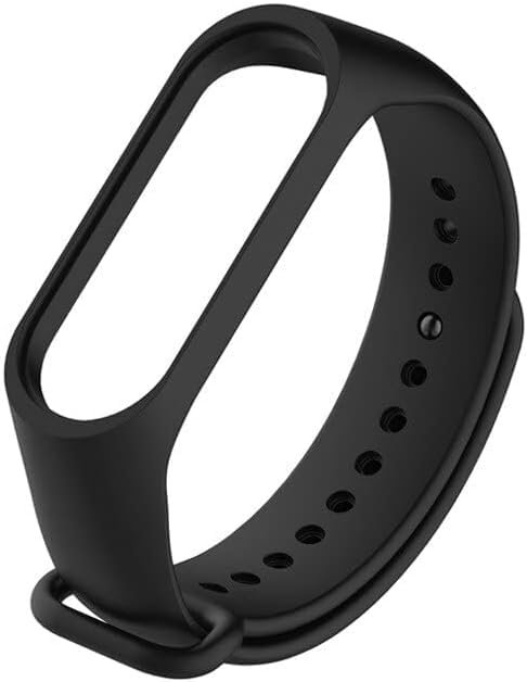 Coverzone Xiaomi Mi Band 3 4 5 6 7 ile uyumlu Saat Kayışı Ent Kaliteli Xiaomi Mi Band 3 4 5 6 7 ile uyumlu Spor Saat Kontrast Renkli Termoplastik Siyah