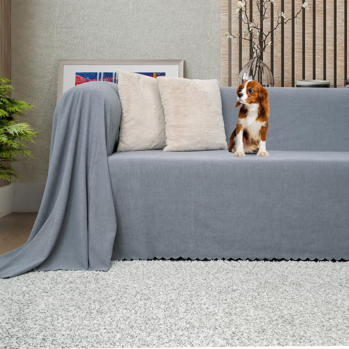LATUDA CONCEPT Koltuk Örtüsü Şönil Kaymaz Çift Taraflı Çekyat Örtüsü Koltuk Şalı 175x300 - GRİ