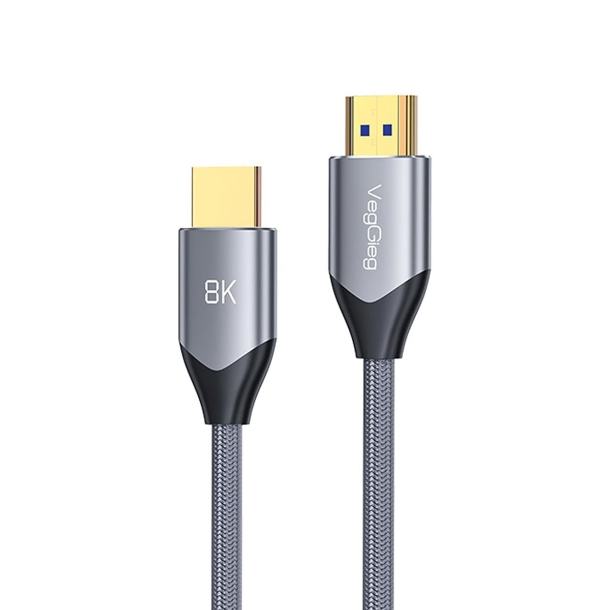 VegGieg 8K 60Hz 4K 120Hz 48 Gbps HDR ARC HDCP Örgülü HDMI 2.1 Kablo 1 Metre