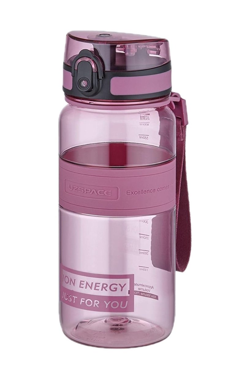 Uzspace Tritan Su Matarası 650 Ml Yenilenen Renkler Erik Kırmızısı