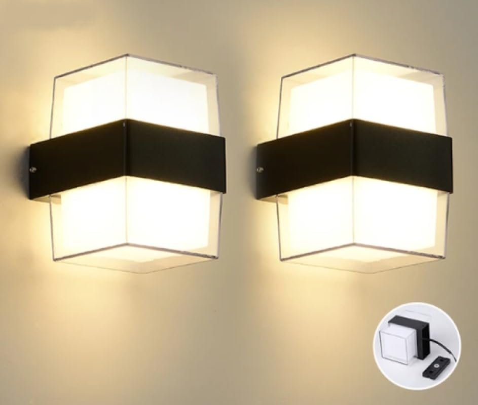 RULTECH Duvar lambası Modern Led Işık 12W 3200K Gün Işığı Su Geçirmez Duvar Aplik içdış Mekan Aydınlatma (2 ADET)