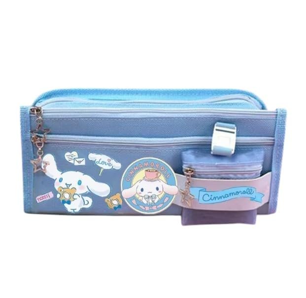 Sanrio Cinnamoroll Mavi Yüksek Kapasiteli Çok Gözlü Kalemlik Kalem Kutusu