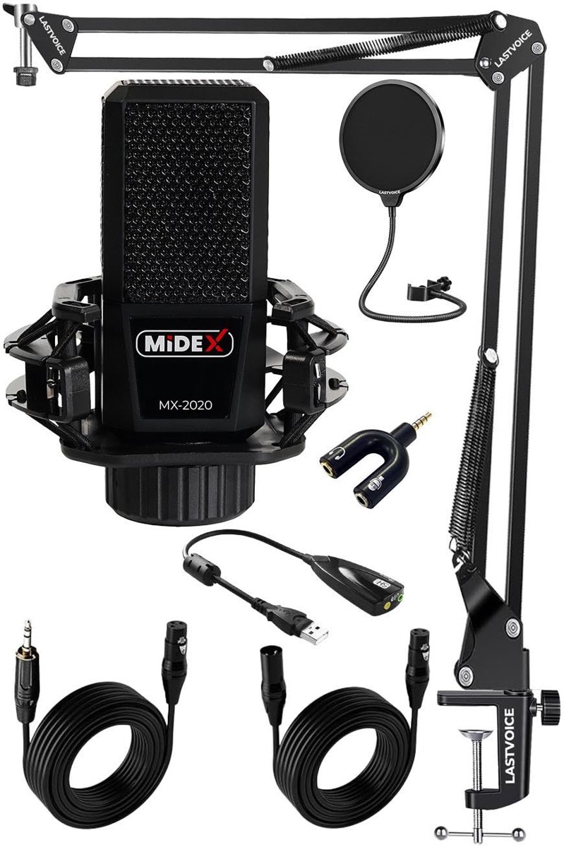 Midex MX-2020 STF Stüdyo Kondenser Mikrofon Stand Filtre