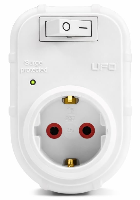 UFO Yeni Tekli Akım Korumalı Anahtarlı Topraklı Priz, Sürekli Koruma, 16A 250V, Max 3500W Aşırı Yük