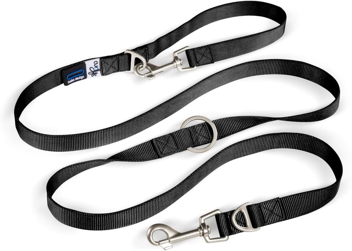 CURLI ADJUSTABLE LEASH NYLON BLACK M