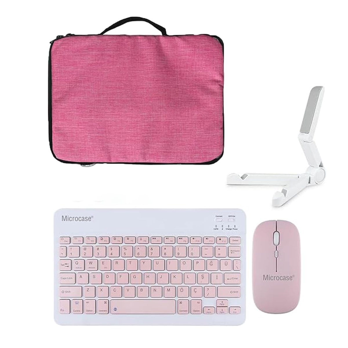 Microcase Samsung Galaxy Tab A11 Plus 11 inch Tablet Uyumlu Tablet Çanta+Türkçe Bluetooth Klavye +Mo