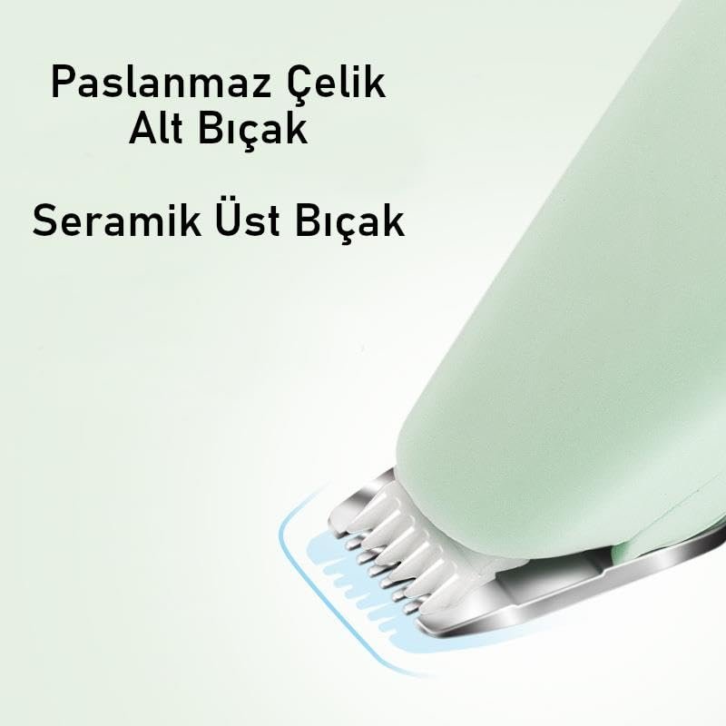 Valkyrie Kedi Köpek Pati Tüy Kesme Makinesi Sessiz Hassas Bölge Traş Cihazı Seramik & Çelik Bıçaklı Yeşil