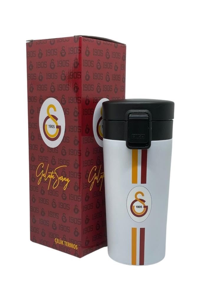 Galatasaray 400ml Lisanslı Çift Katlı Paslanmaz Çelik Termos Mug 8 Saat Sıcak Soğuk Hediye Kutulu