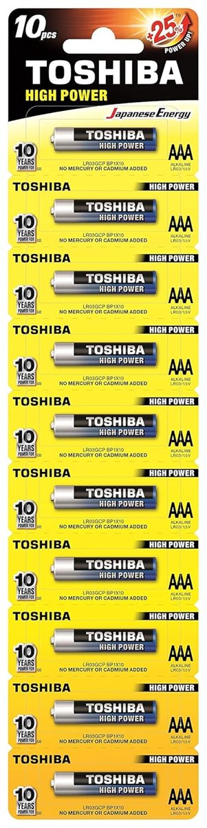 TOSHIBA High Power Serisi Alkalin Aaa Ince Kalem Pil 10'lu