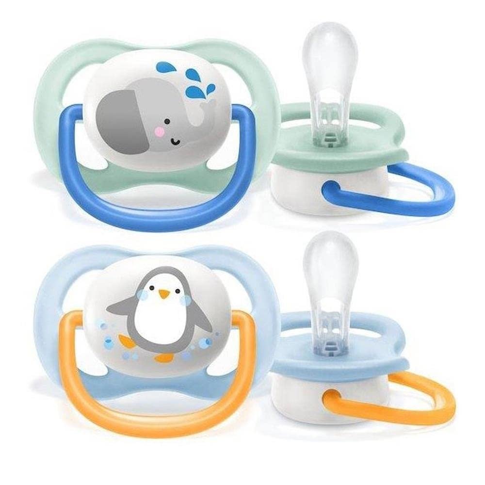 Philips Avent Ultra Air Emzik, Erkek Bebekler için 0-6 Ay, 2’li Paket, Ortodontik Silikon, Geniş Hava Delikli, Mikrodalga Sterilize Edilebilir, BPA İçermez, Taşıma Kutulu, SCF080/05