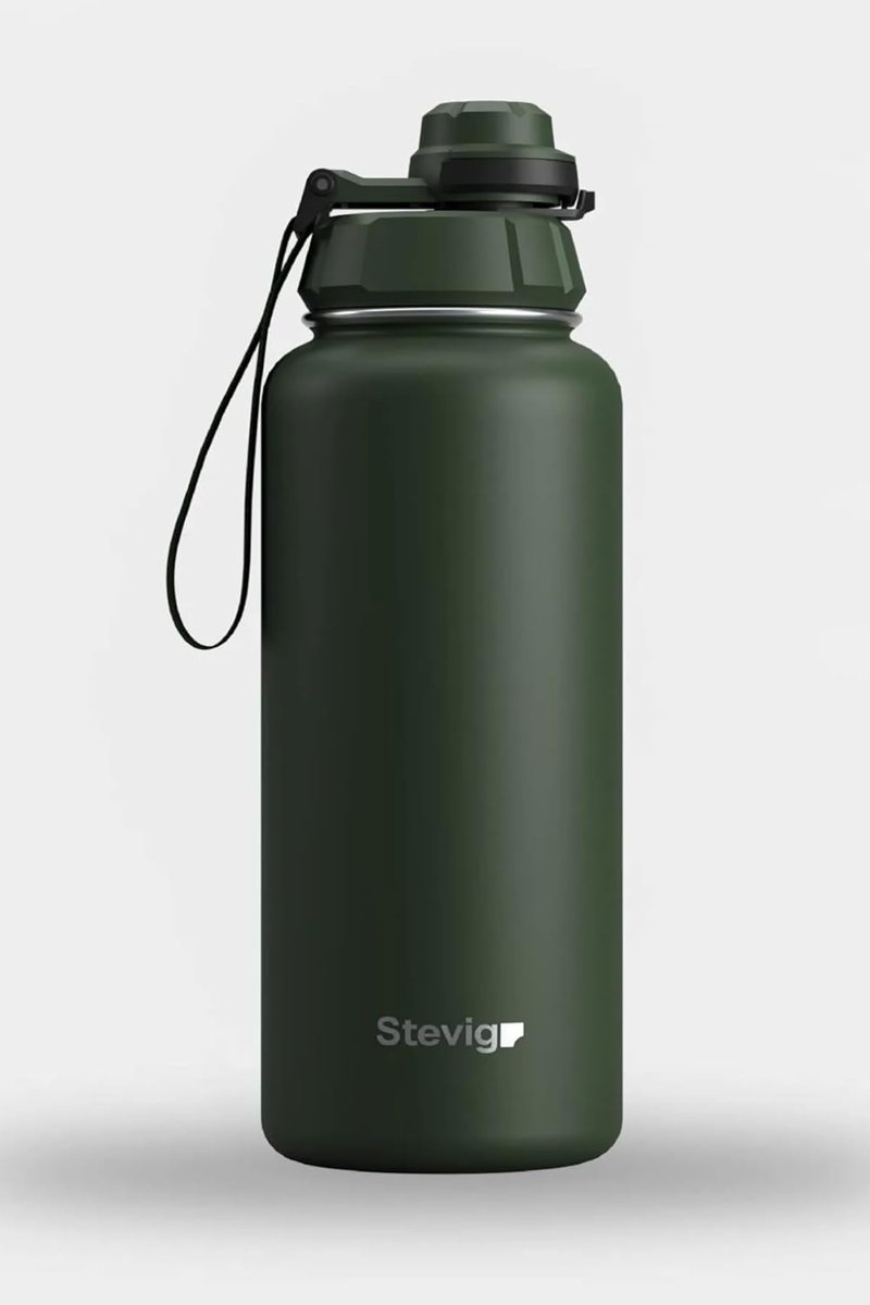Stevig 1 Hand Leak-Proof Sızdırmaz Çelik Termos 1000 Ml Green ST-215
