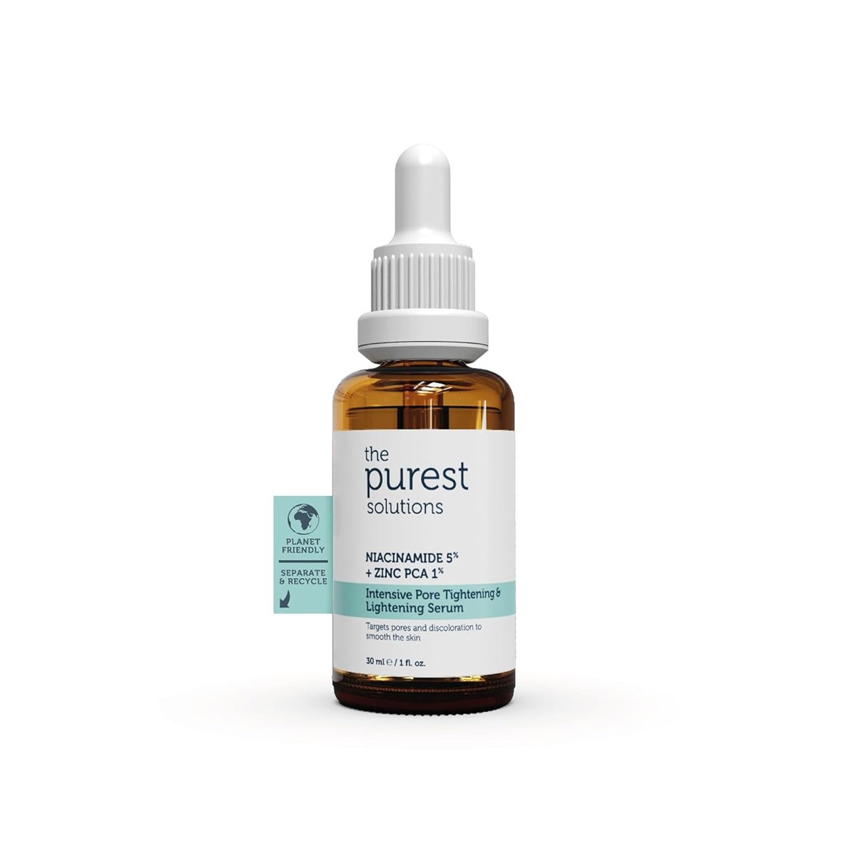 The Purest Solutions, Gözenek ve Siyah Nokta Karşıtı, Sivilce Önleyici Niacinamide Cilt Bakım Serumu 30 ml (Niacinamide 5% & Zinc Pca 1%)
