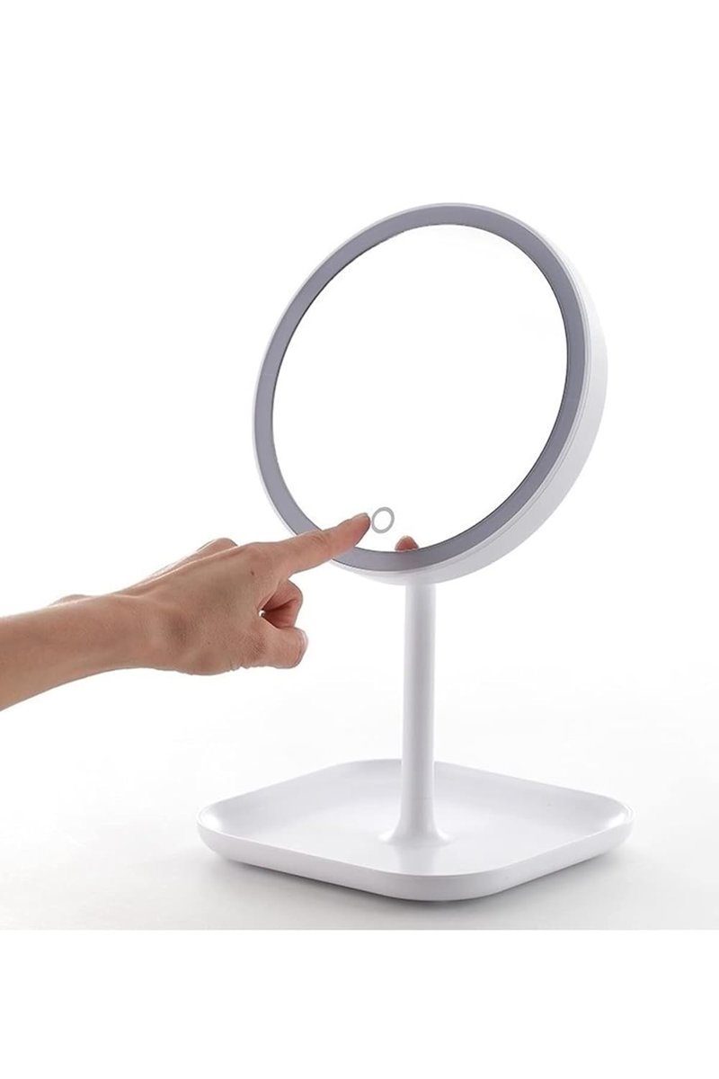 LAND OF MYTH - 1X+5X ZOOM 23 LED Işıklı Makyaj Aynası, 360° Döner, Dokunmatik Sensörlü, Kablolu – Kablosuz Kullanım