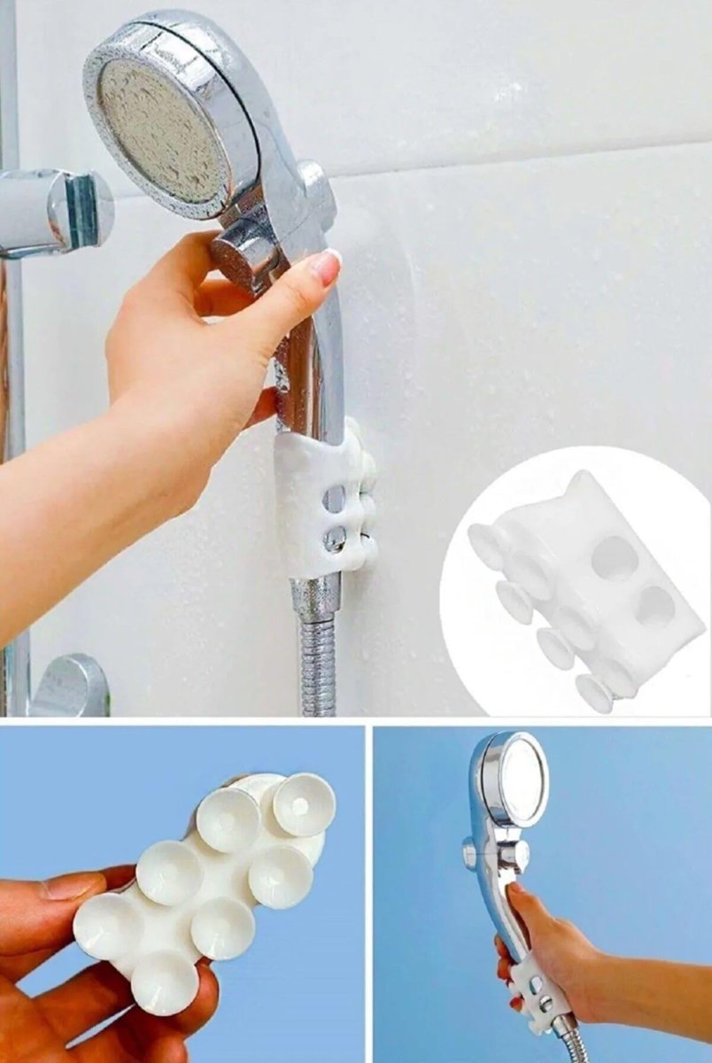 Busstier Silikon Vantuzlu Duş Başlığı Tutacağı, Vakumlu Kanca ile Banyo Başlığı Askı Aparatı