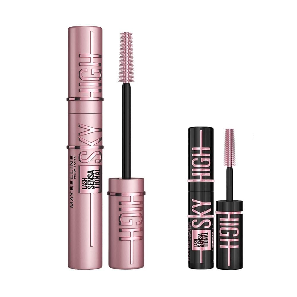 Maybelline New York Lash Sensational Sky High Maskara  Mini Lash Sensational Sky High Cosmic Black Maskara Makyaj Seti