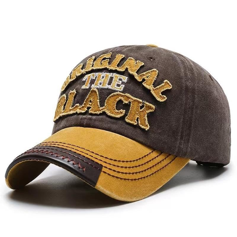 Valkyrie Original The Black Nakışlı Unisex Beyzbol Şapkası Vintage Eskitme Pamuk Ayarlanır Kahve Sarı
