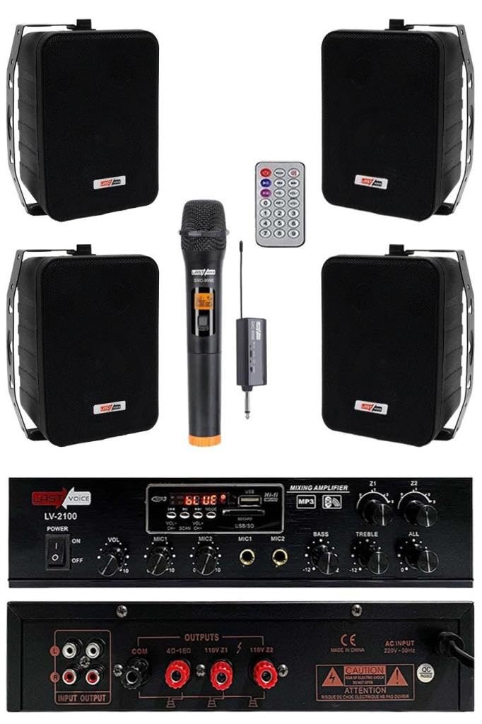Lastvoice Black Large Plus Paket 3, Hoparlör ve Anfi Anons Ses Sistemi Seti